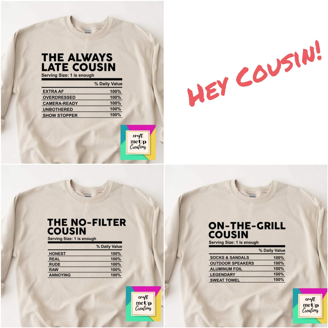 Cousin label on Natural long sleeve in Store